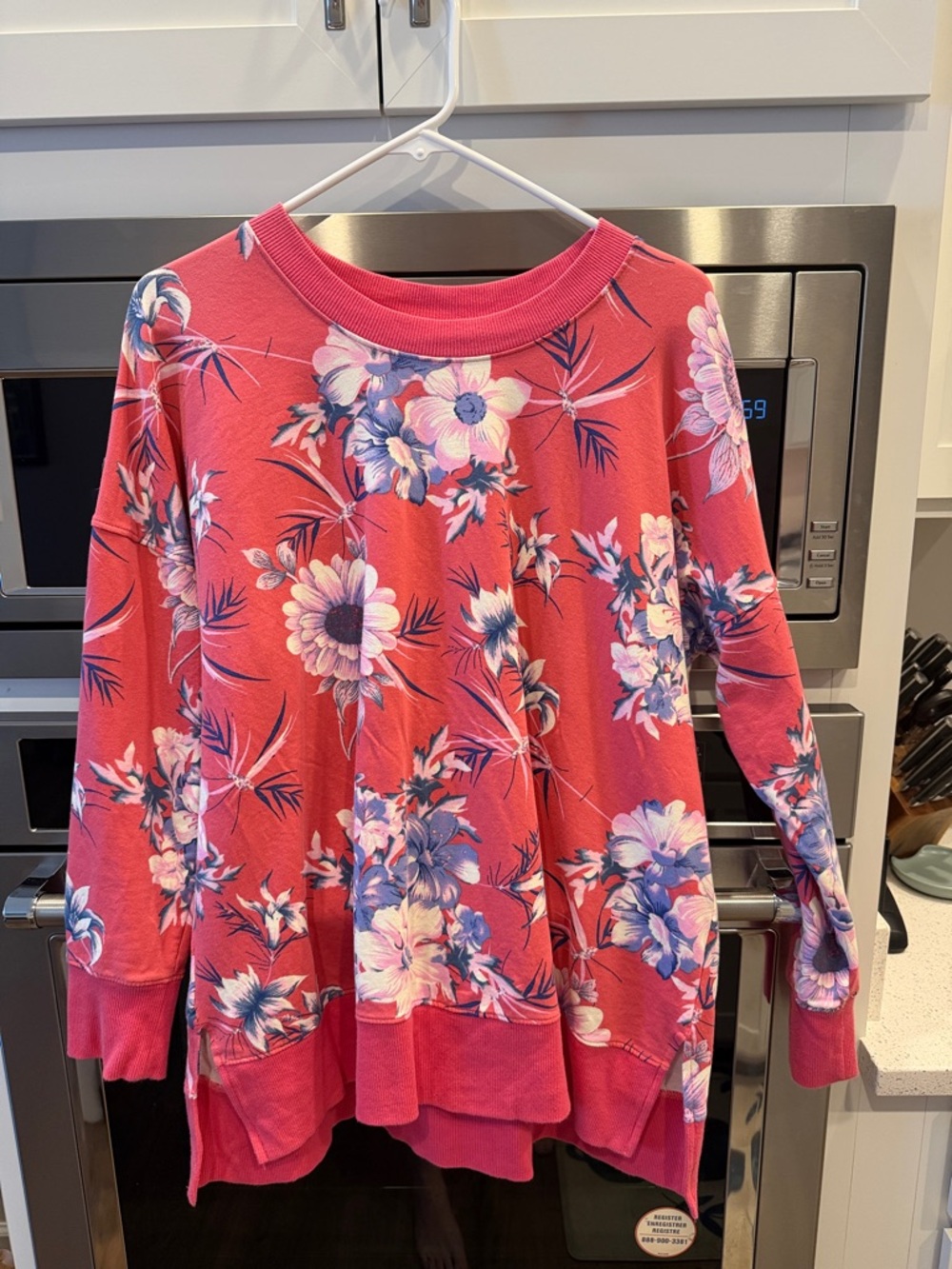 LuLaRoe Pink Floral Long Sleeve Sweatshirt